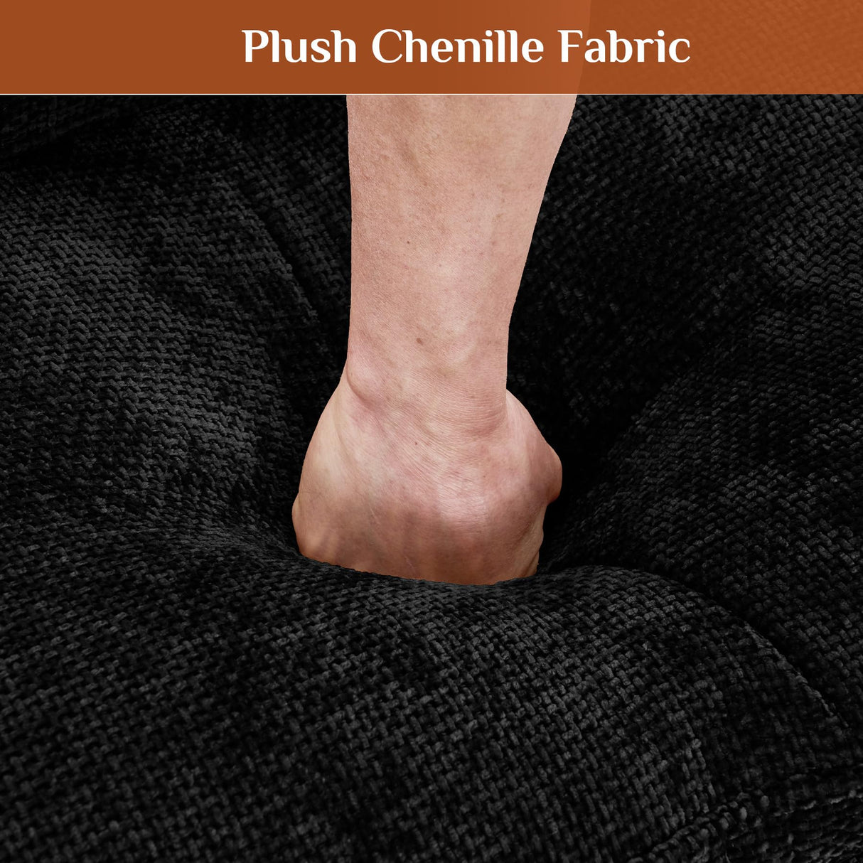 OUYESSIR 114" U Shape Sectional Cloud Couch with Ottoman,Fluffy Sectional Couches for Living Room,4 Seater Modular Sectionals Sofa,Comfy Cloud Sofas & Couches with 4 Pillows,Light Black OUYESSIR