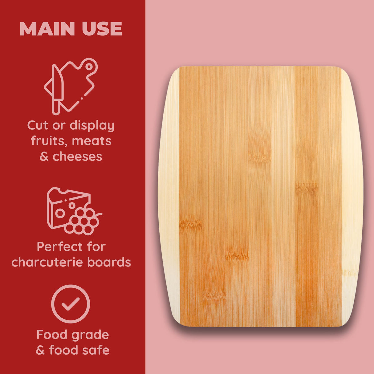 Bamboo Cutting Board, Chopping Board Set: Great for Meal Prep and Serving, Charcuterie, Eco-Friendly Wood Cutting Boards in Assorted Sizes Brite Concepts