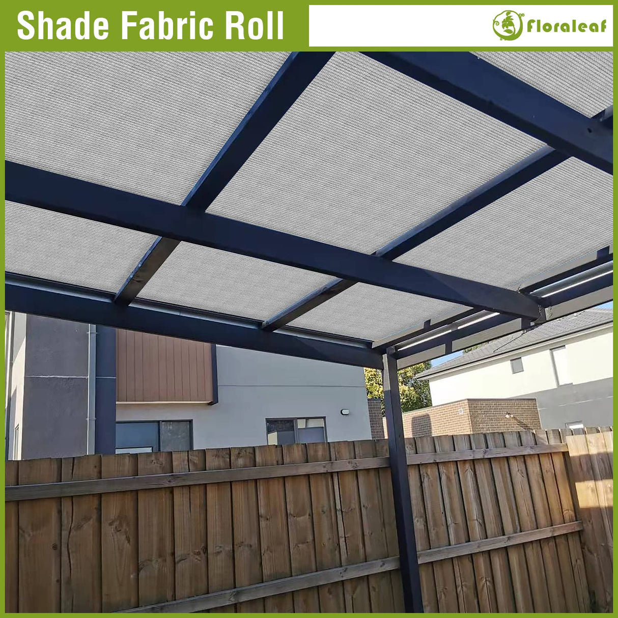 FLORALEAF 8'×30' Outdoor Shade Cloth 95% UV Block Fabric Roll for Pergola Carport Patio Deck Awning Garden Yard Balcony Backyard Privacy Screen Shade Cover FLORALEAF