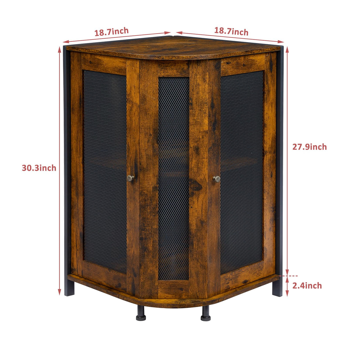 keomaisyto Coffee Bar Cabinet, 3-Tier Corner Coffee Cabinet with Storage Shelf & 18.7" Countertop, Rustic Wood Coffee Bar Station with Magnetic Door for Kitchen/Entrance/Living Room/Dining Room keomaisyto