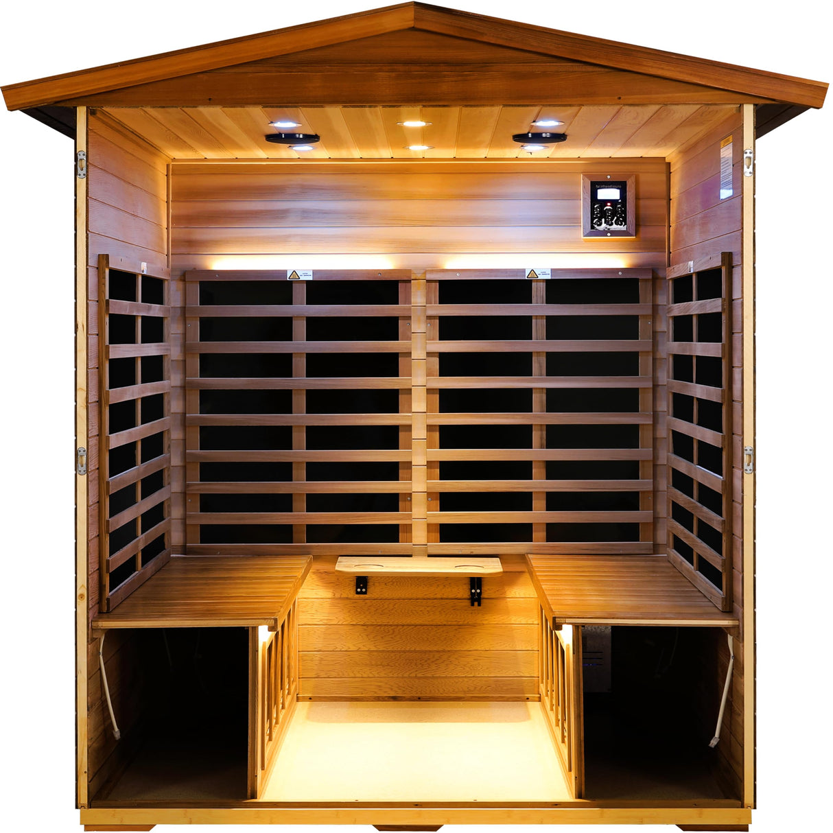 LTCCDSS Red Cedar Outdoor Sauna 4 Person, Ultra-Low EMF Far Infrared Sauna for Home, Chromotherapy, Bluetooth Speaker LTCCDSS