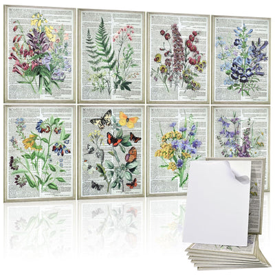 Atawlege 8 Pack Art Acoustic Panels, 48"x32" Soundproof Wall Panels, Decorative Sound Absorbing Panels with Self Adhesive, Sound Dampening Panels, Acoustic Treatment for Home, Office, Studio(Flower)