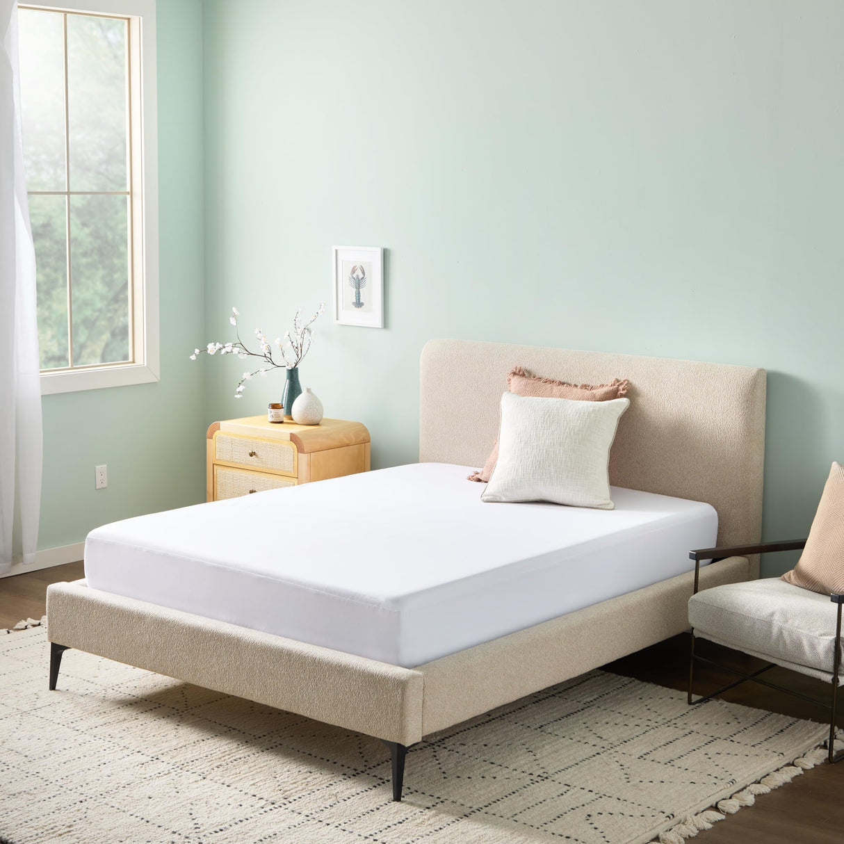 LINENSPA Premium 5-Sided Waterproof Mattress Protector – Breathable and Hypoallergenic – Fitted Sheet Style & Machine Washable – King Size Mattress Protector, White Linenspa