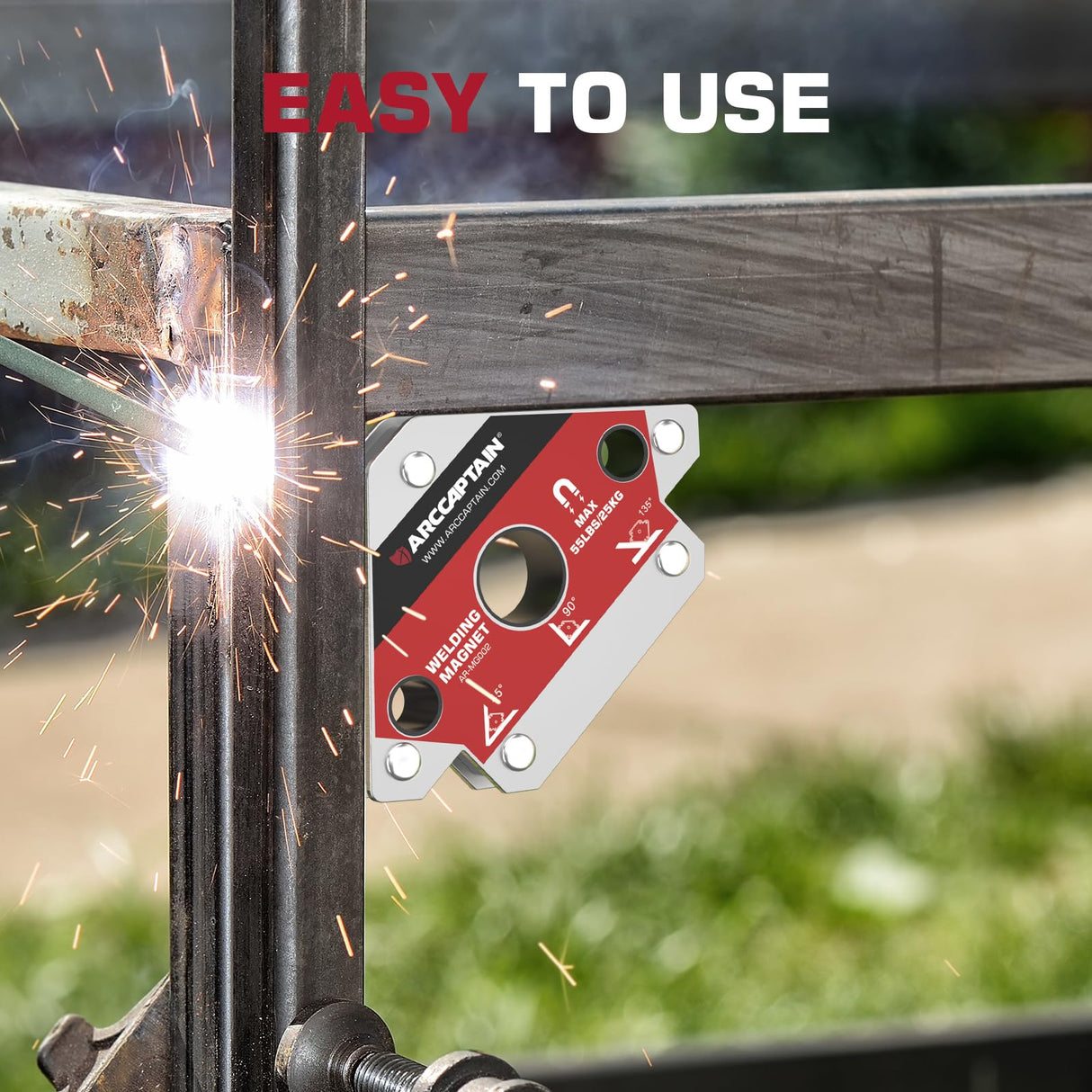 ARCCAPTAIN Welding Magnets 25LB&55LB 4Pcs Welding Magnet Set, Magnetic Welding Holder, Holding Power Welding Accessories ARCCAPTAIN