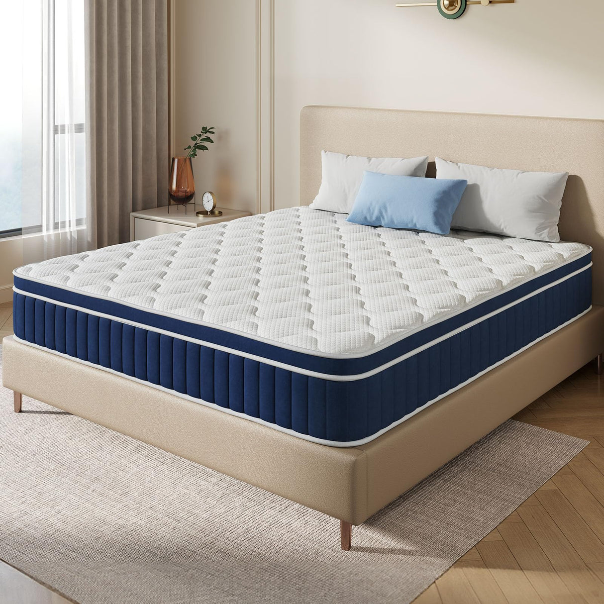 Rolanstar Full Size Mattress, 12 Inch Foam Hybrid Mattress with Independent Spring, Medium Firm Mattress in a Box, Breathable and Pressure Relief, CertiPUR-US Rolanstar