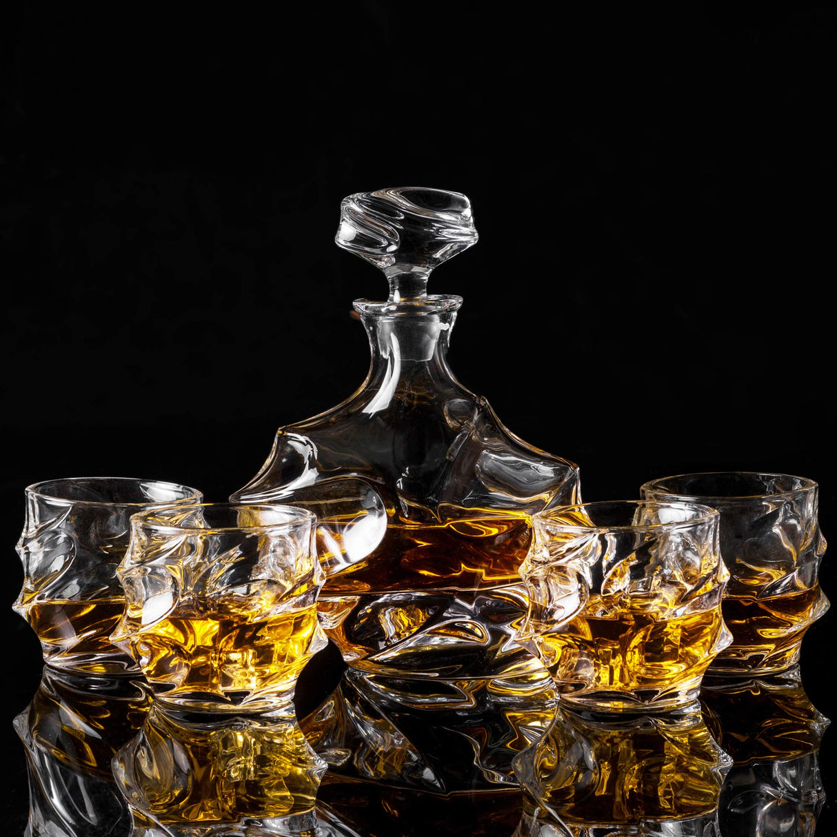 KANARS Crystal Whiskey Decanter Set, 27 Oz Emperor Decanter with Old Fashioned Glasses for Liquor Bourbon Scotch Tequila Snifter, Unique Christmas Gifts for Men Dad Grandpa Brother Adult KANARS