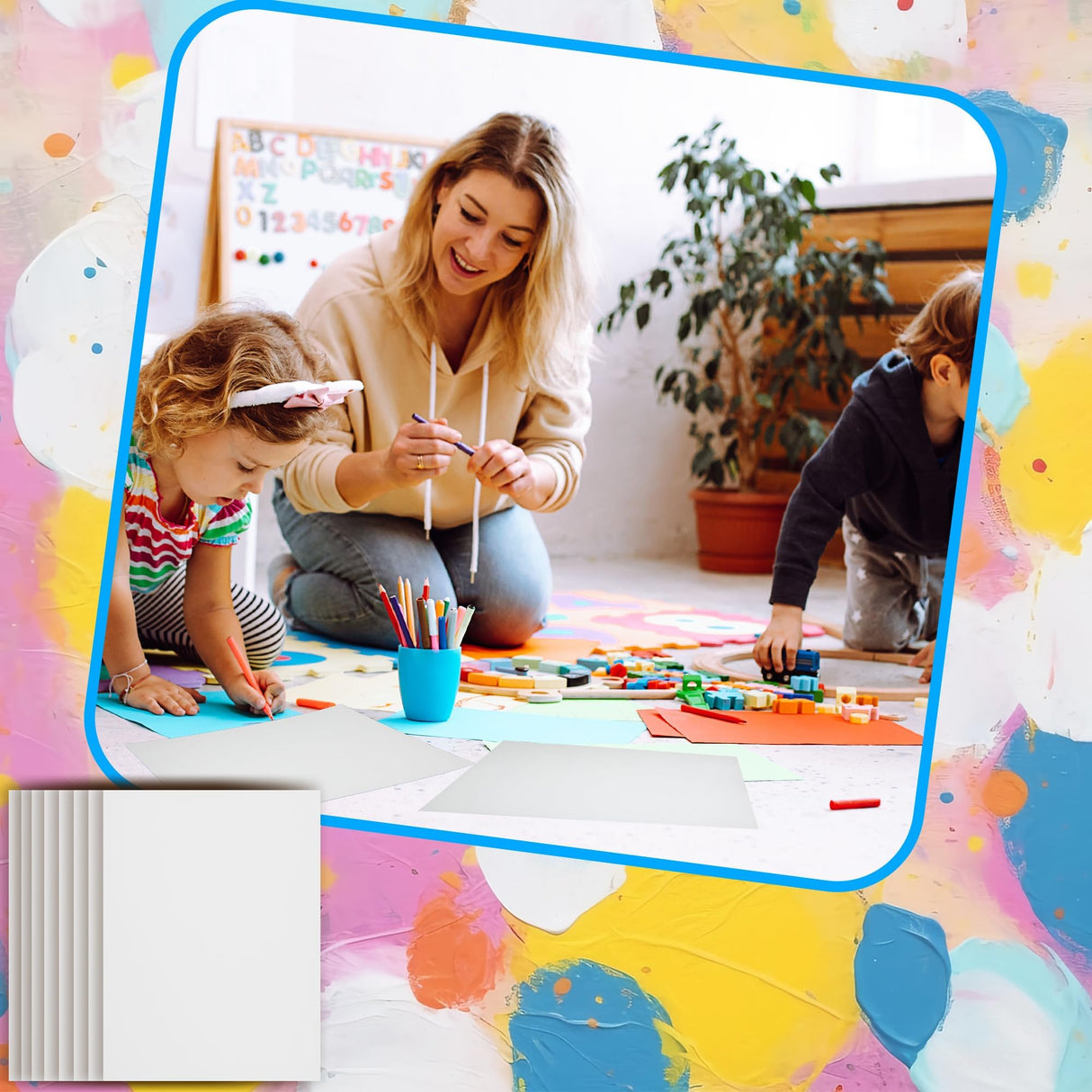 Augacage 120 Sheets 100% Cotton Watercolor Paper Bulk, 8.5" x 11" 140lb/300 GSM Cold Press Water Color Paper White Paint Paper Suitable for Kids Adult Watercolor Drawing Augacage