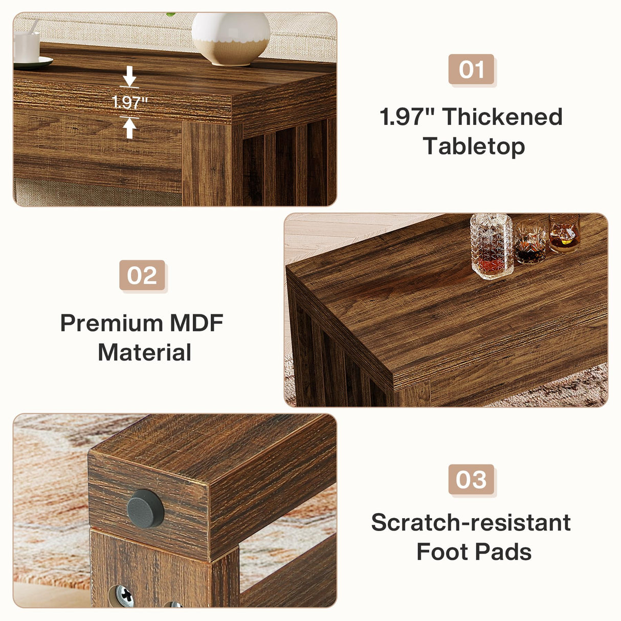 Tribesigns 63-inch Bar Table, Farmhouse Counter Height Pub Dining Table, Rectangular Kitchen Bar Height Table for Dining Room, Bistro, Restaurant,Rustic Brown Tribesigns