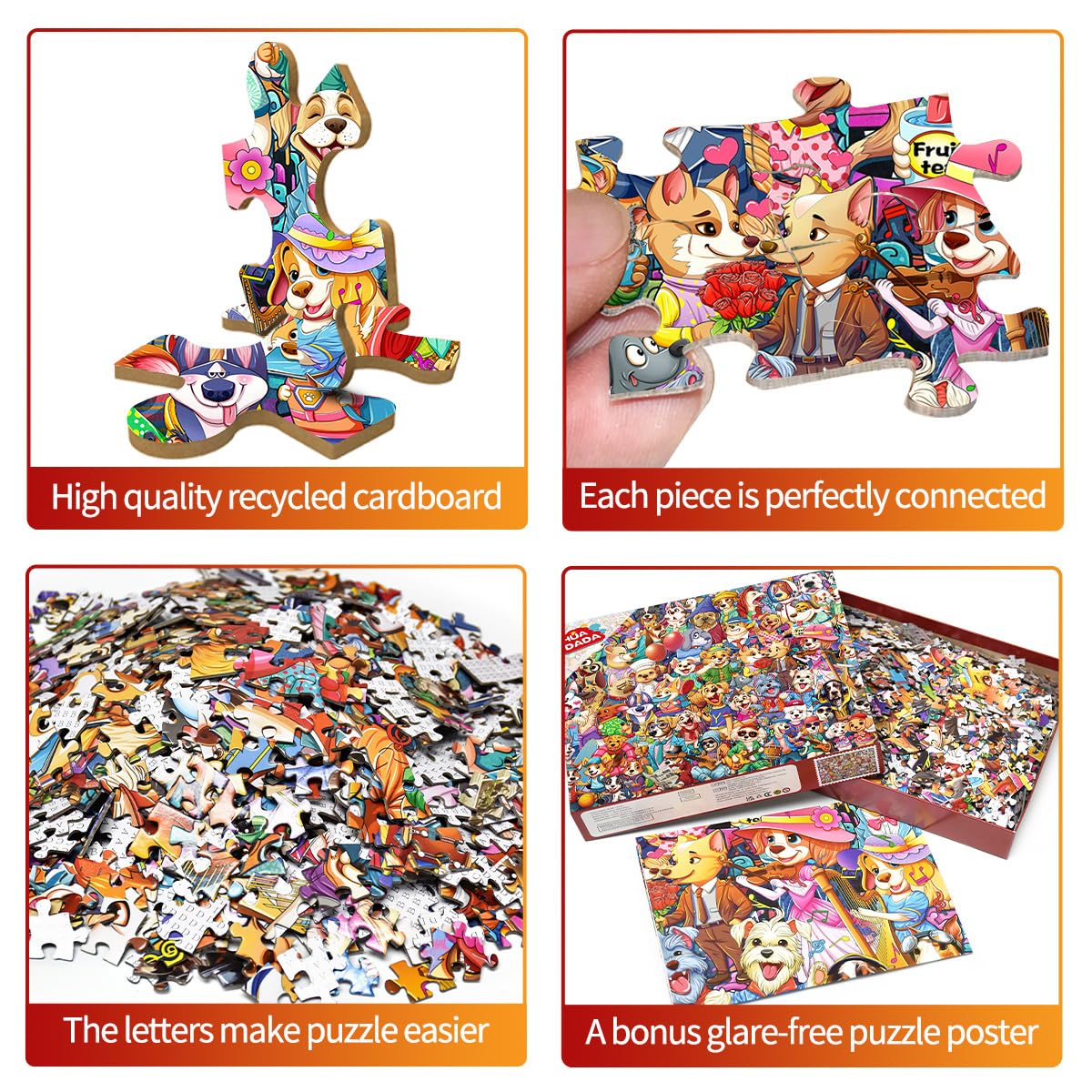 Jigsaw Puzzles for Adults 1000 Piece Puzzle for Adults 1000 Pieces Puzzle 1000 Pieces Dog's World Puzzle, Cartoon Puzzles 1000 Pieces Jigsaw Puzzles for Adults 1000 Pieces and Up HUADADA