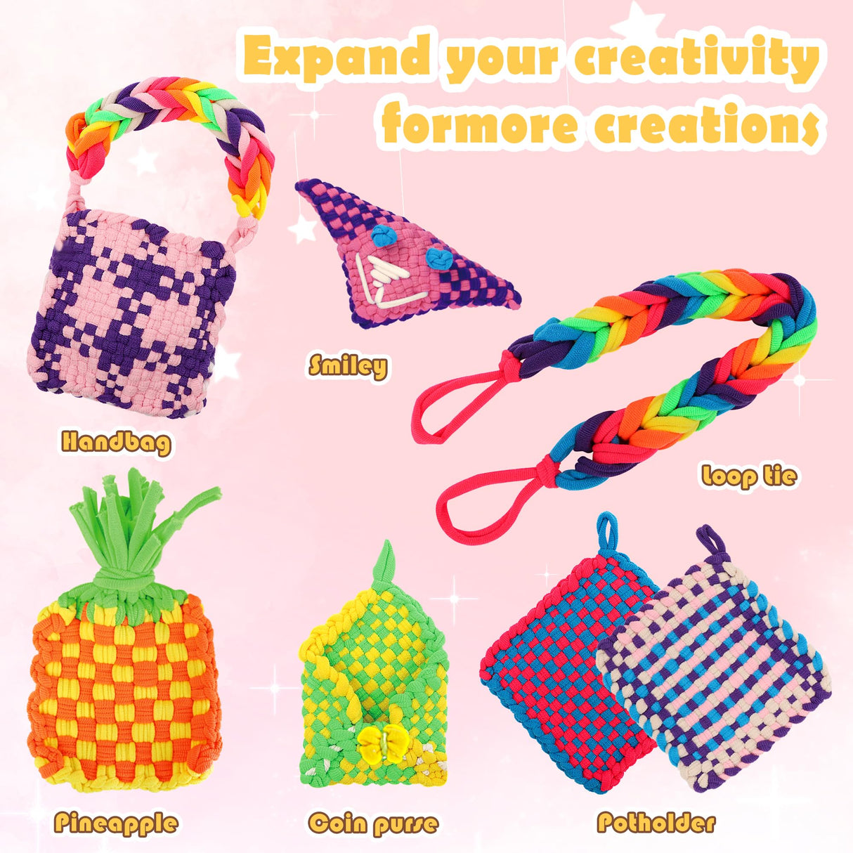Weaving Loom Kit Toys Crafts Arts and Crafts for Girls Ages 6-8-12 Potholder Loops Toys for Girls and Adults - Knitting Loom Set Pot Holder Weaving Kits and Birthday Gifts for 7 9 10 11 Years Old ZMMB