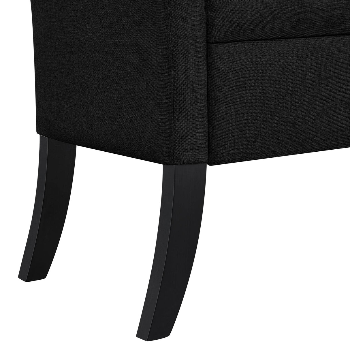 Yaheetech 52in Ottoman Bench Folding Storage Ottoman Bench Tufted Fabric Entryway Bench with Arms Footstool with Large Storage Foot Rest Seat Rolled Arms Cushioned Ottoman Black Yaheetech