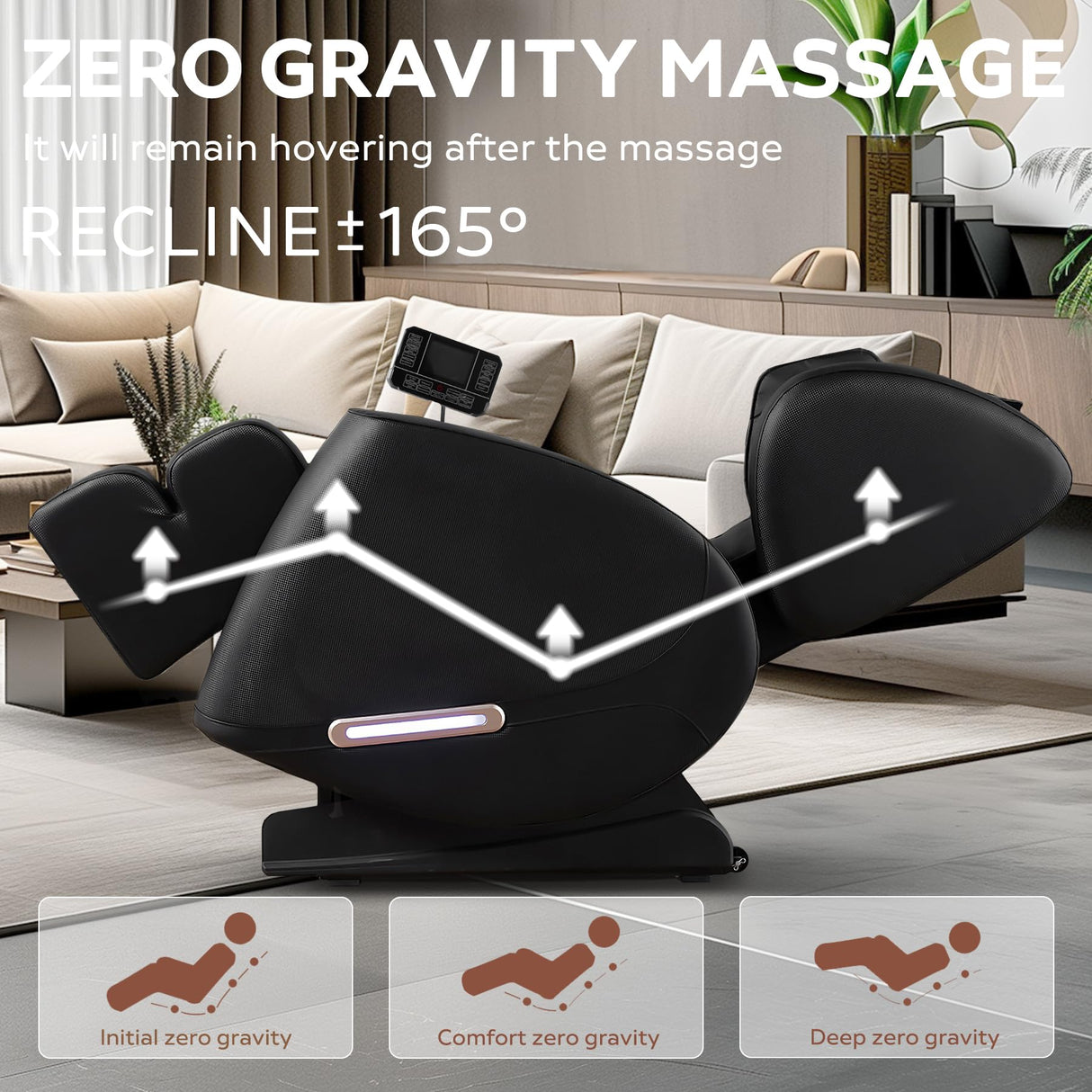 BILITOK Full Body Massage Chair with Zero Gravity, Massage Chair Recliner with Heating, Airbags, Bluetooth Speaker, Foot Roller, Touch Screen BILITOK