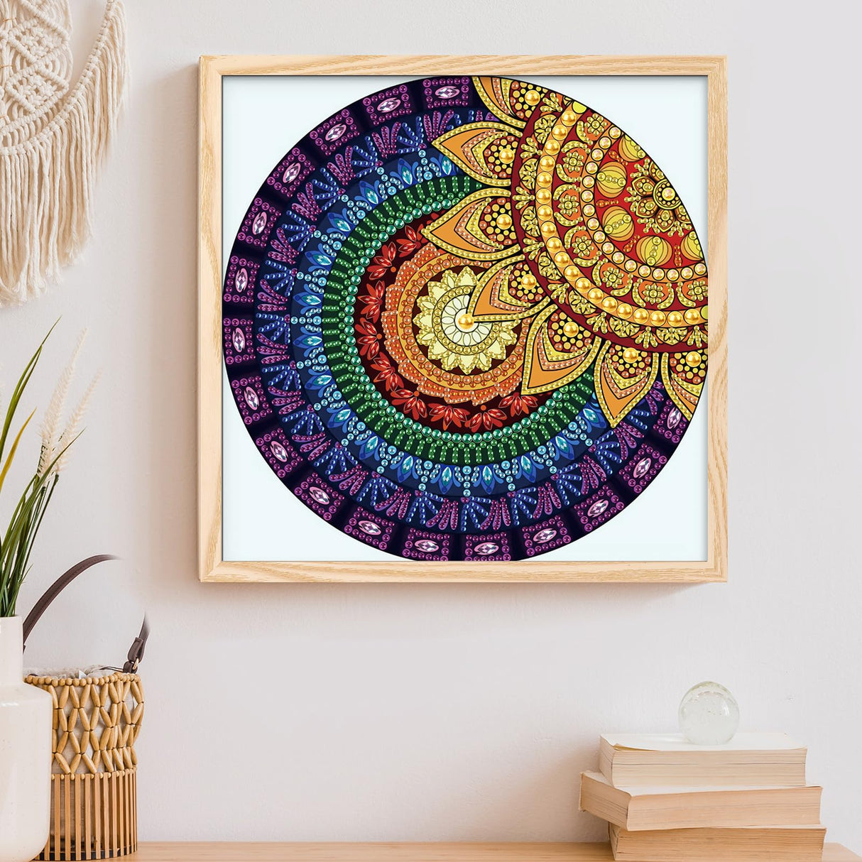 MVVMTOP Diamond Art Painting Kit, DIY Mandala 5D Special Shape Crystal Diamond Partial Diamond Art Painting Mosaic Making Craft, Suitable for Home Wall Decor Art Holiday Gift, AT127 MVVMTOP