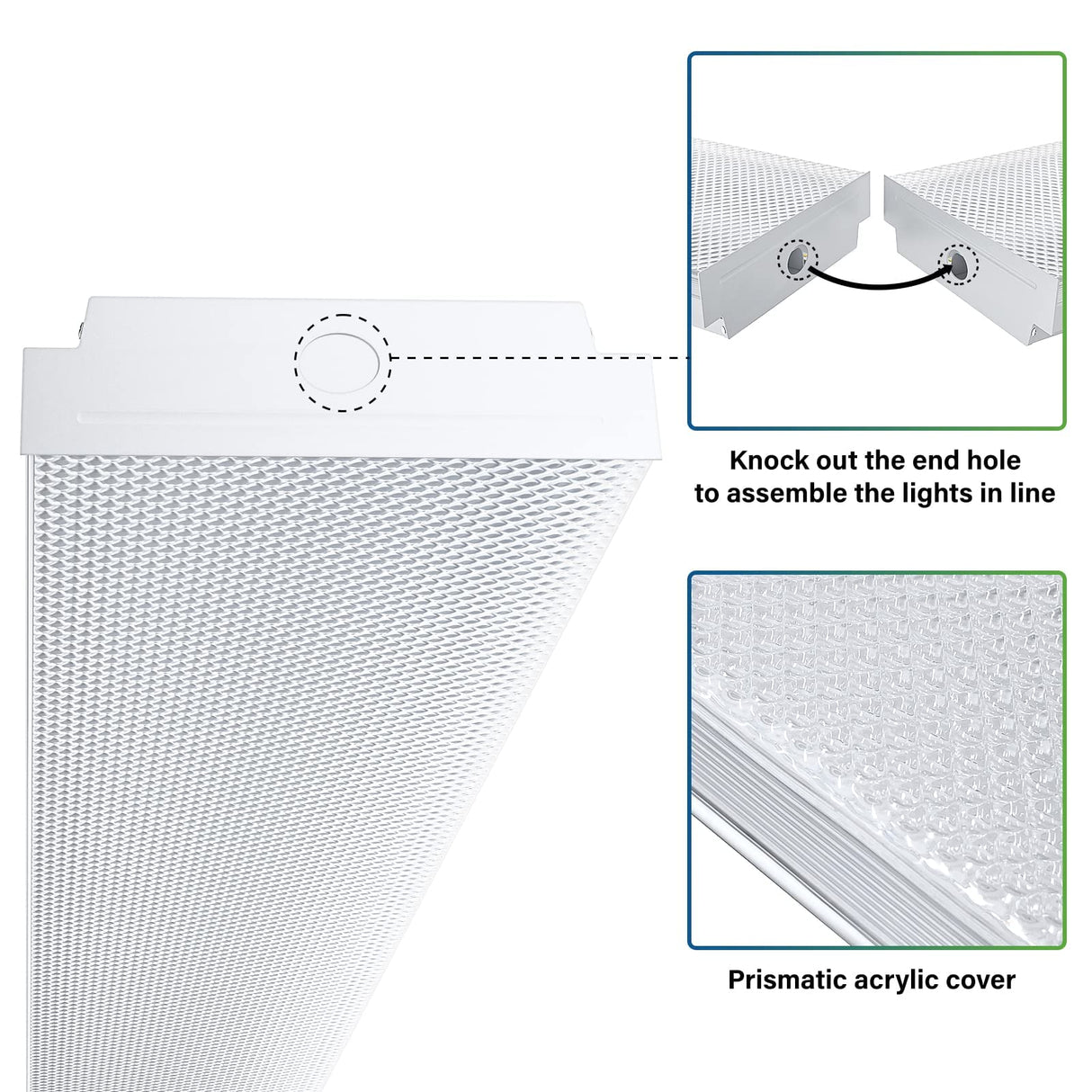 ANTLUX 4FT LED Wraparound 40W Shop Lights for Garage, 4400lm, 4000K, 4 Foot Crystal LED Wrap Light, 48 Inch Integrated Linear Strip Flush Mount Office Workshop Ceiling Lighting Fixture, 4 Pack ANTLUX