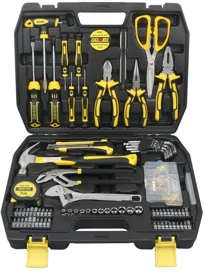 DOWELL Tool Kit Household Tool Set 185-Piece General Hand Tool Kit with Toolbox Storage Case for Father‘s Day Gifts
