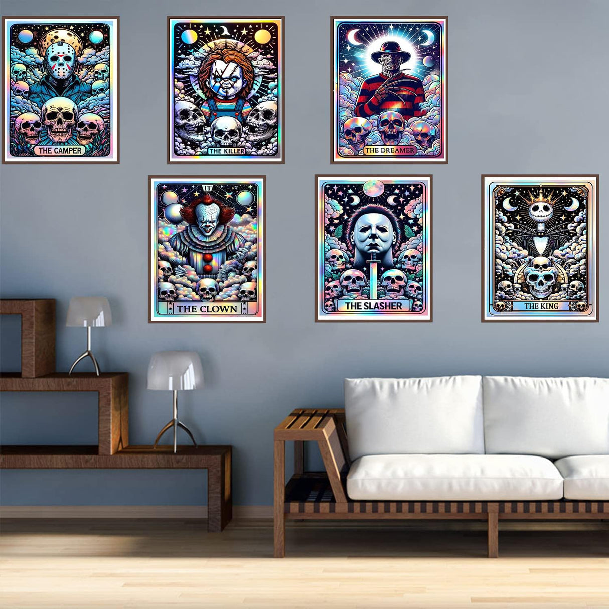 LumiCraft 6 Packs Halloween Diamond Art Kits for Adults, Horror 5D Diamond Painting Kits for Beginners, Round Full Drill Crystal Arts and Gem Art Kits for Home Wall Decor Gift 12x16 Inch LumiCraft