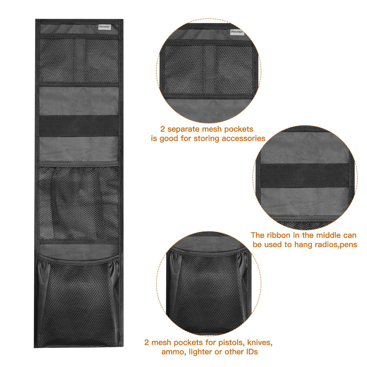 INKUITEN Gun Safe Door Organizer,Gun Safe Storage Accessories for Gun Cabinet, Closet,Easy to Install INKUITEN