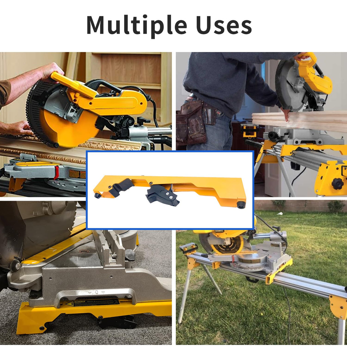 Miter Saw Mounting Brackets N087371 DW7231 use for Dewalt's DW723, DWX723, DWX724, and DWX725 DWX725B Heavy Duty Miter Saw. (2 pack) Yellow, Large sanbaiyi