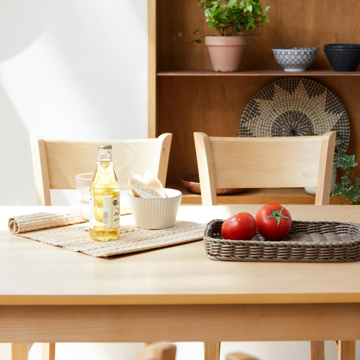 Livinia Cabin 45.3" Wooden Dining Table/Small Rectangular Modern Farmhouse Solid Wood Kitchen Table Desk (Natural) Livinia