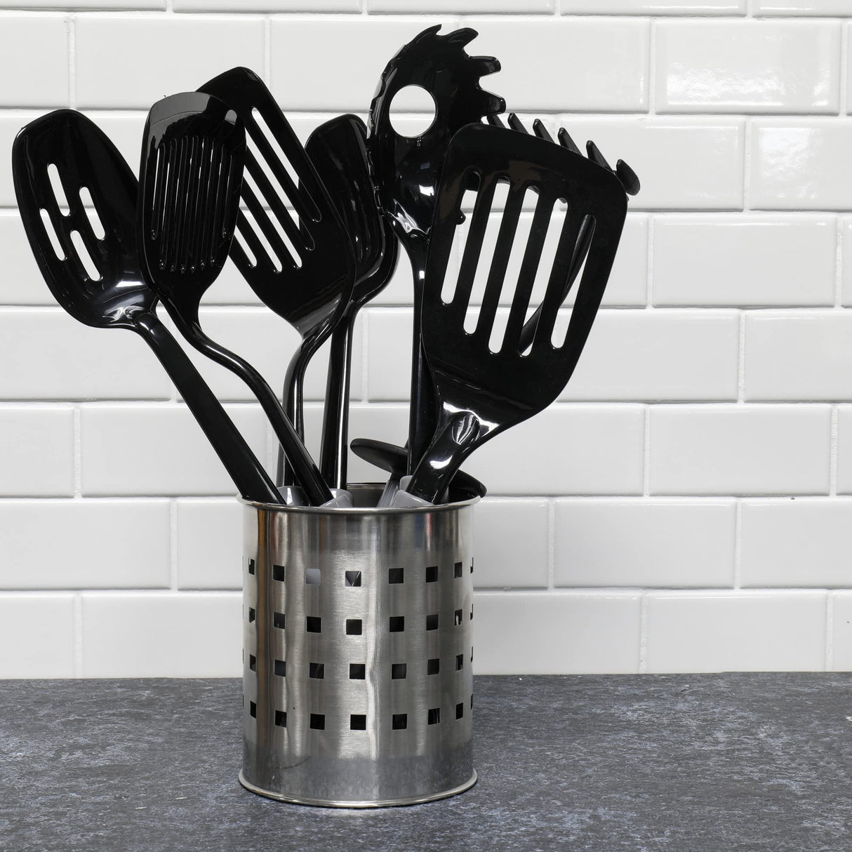 Chef Craft Select Nylon Short Turner/Spatula, 10.5 inch, Gray Chef Craft