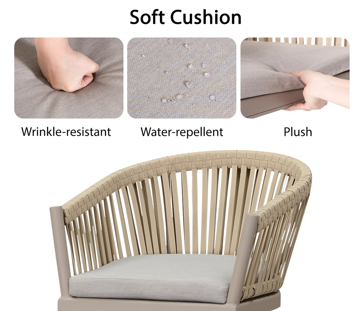 PURPLE LEAF 11 Pieces Outdoor Dining Set with Patio Aluminium Dining Table and Wicker Rattan Chairs Modern Furniture Cushions Sets for Backyard Indoor Decor Kitchen Champagne PURPLE LEAF