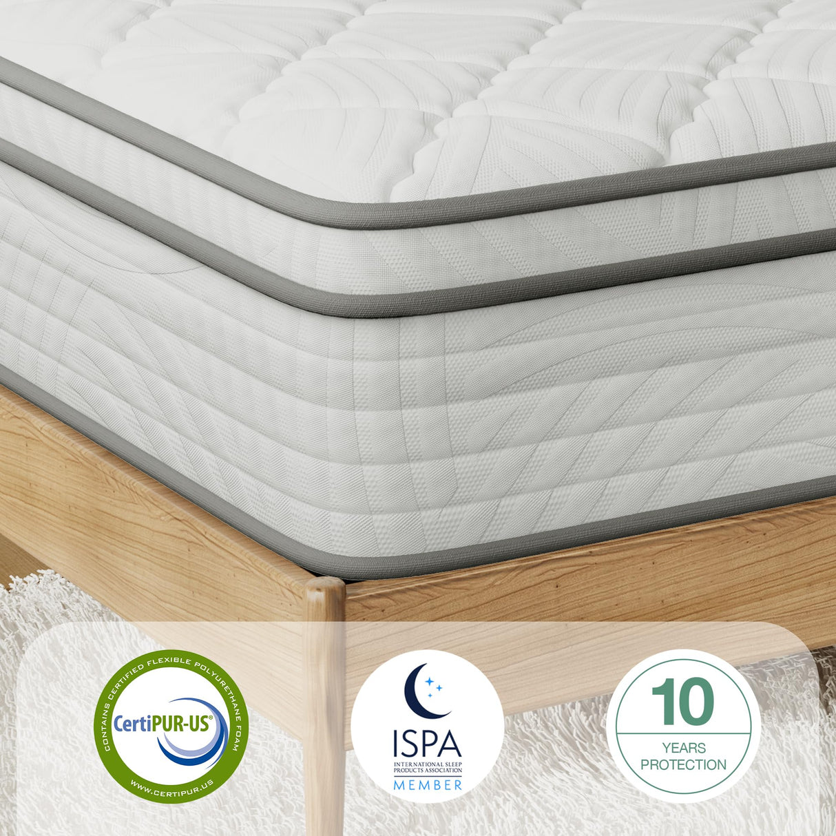 Novilla Queen Mattress, 14 Inch Queen Size Mattress in a Box, Queen Hybrid Mattress for Back Pain Relief & Support, Spring Mattresses with Motion Isolation & Pillow Top, Certipur-Us Certified Novilla