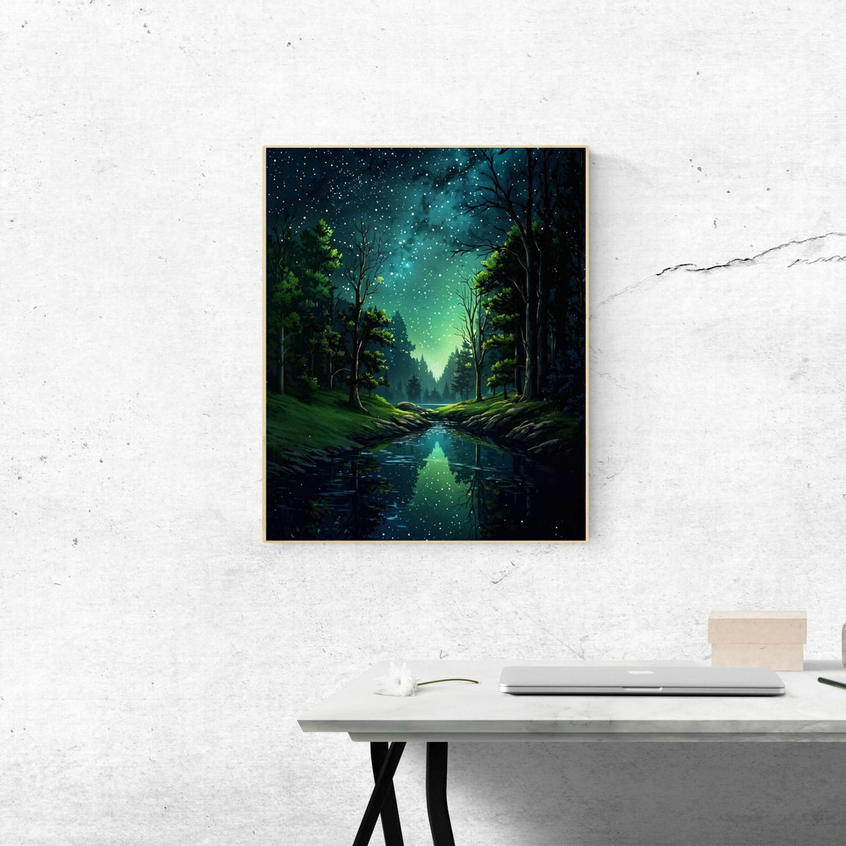 ldazao Starry Night Paint by Numbers Kit for Adults Beginner Forest Adult Paint by Number Kits Canvas Adults' Paint-by-Number Kits DIY Oil Painting Kits for Gift Home Wall Decor 16x20 Inch ldazao