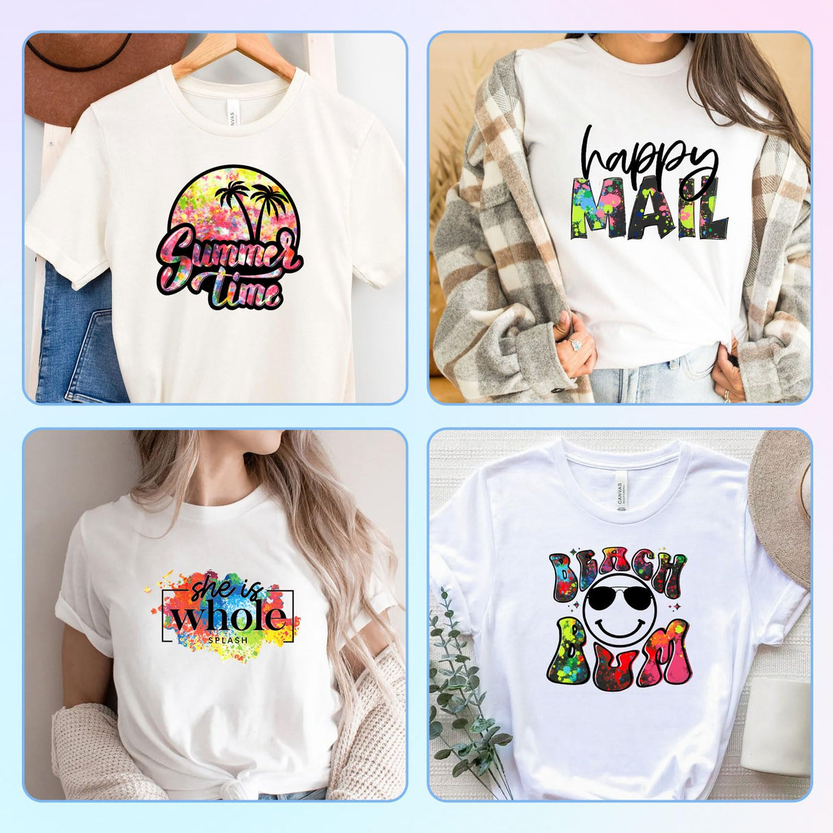 Tintnut Splash Heat Transfer Vinyl - 16 Sheets 10x12 Inch HTV Ink Watercolor Iron On Vinyl for T-Shirts Hats Clothes,for Cricut & Silhouette Cameo Tintnut