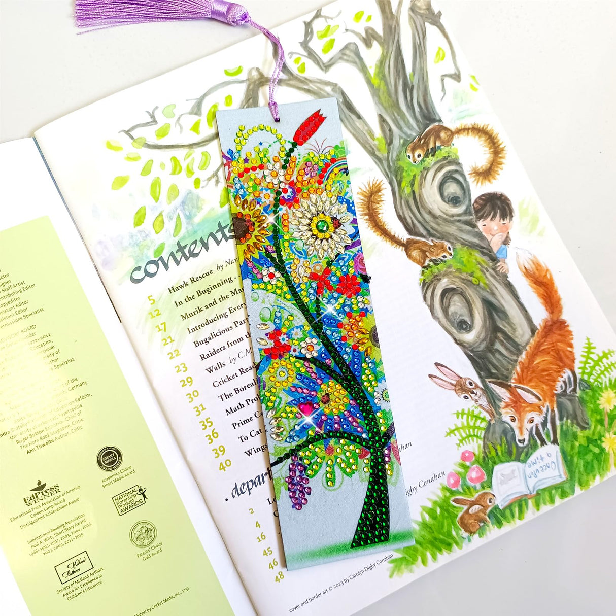 4 Pcs LINGFANG Diamond Painting Bookmark, Leather DIY Book Makers for Adults Book Lovers, Diamond Art Beginners, Small Diamond Art Kits, Paint by Art Crafts Supplies Gift for Girls (Season Tree) LINGFANG