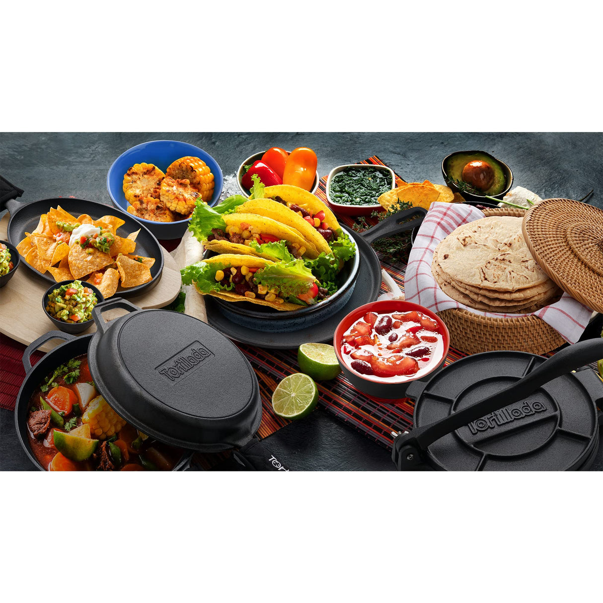 Tortillada - 10 Inches Tortilla Warmer/handcrafted basket made of rattan incl. 100% cotton towel Tortillada