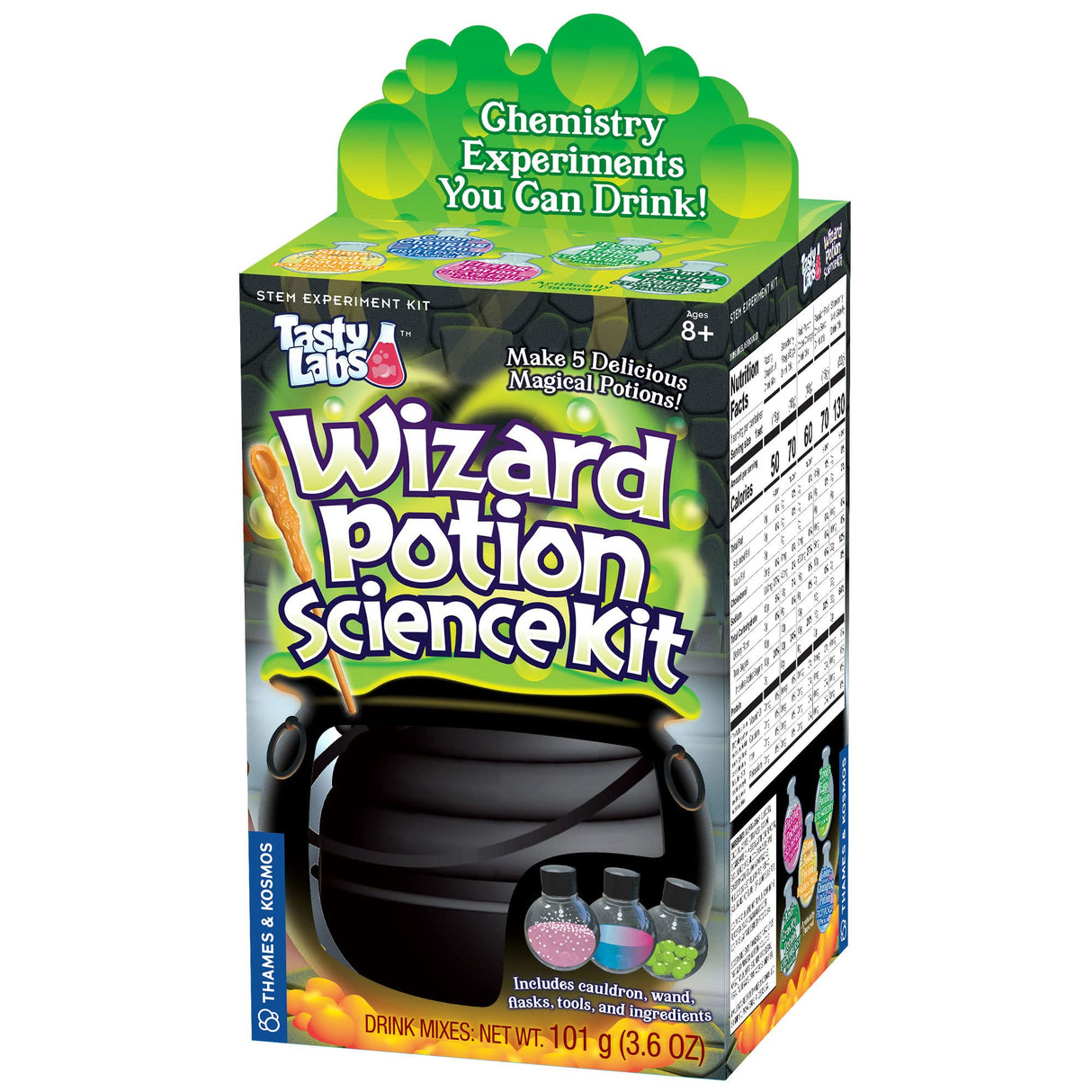 Tasty Labs Wizard Potion Science Kit - Make 5 Magical Potions, Chemistry Experiments Safe to Drink, Includes Cauldron & Wand - Study Reactions, Polymers & More Thames & Kosmos
