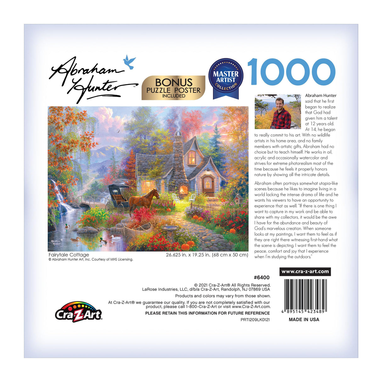 RoseArt - Abraham Hunter - Fairytale Cottage - 1000 Piece Jigsaw Puzzle for Adults RoseArt