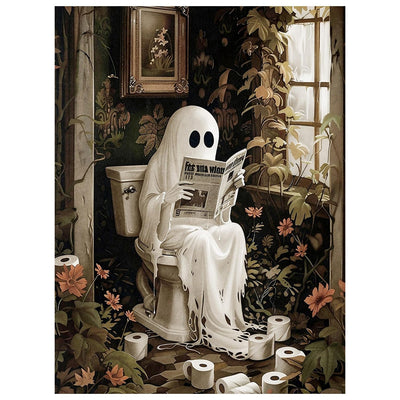 Mandun Halloween Paint by Numbers for Adult, Ghost Paint by Numbers Kit for Adults Beginners, DIY Acrylic Oil Painting Kits with Brushes for Home Wall Decor 16x20Inch