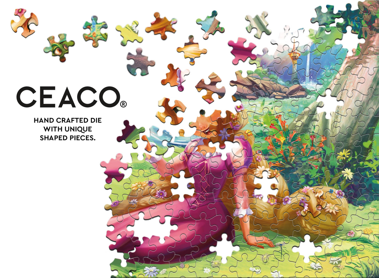 Ceaco - Disney - Princess Trio - Rapunzel and Pascal - Glitter Puzzle - 100 Piece Jigsaw Puzzle Ceaco