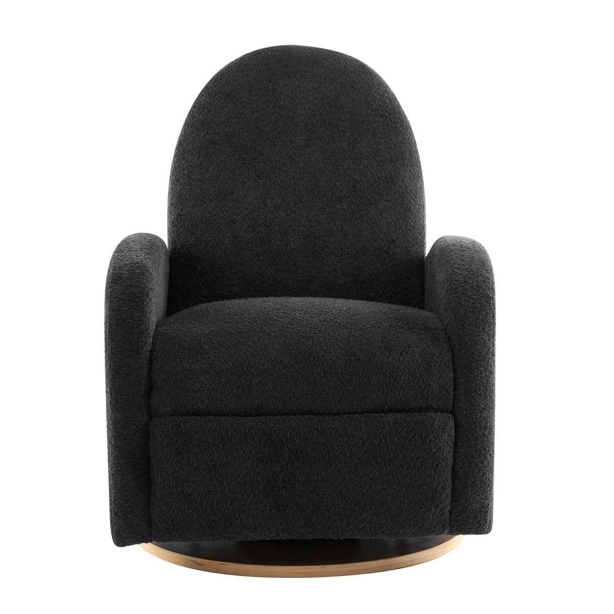 Christopher Knight Home Sidney Fabric Upholstered 360° Swivel Chair, Boucle Push-Back Recliner, Solid Wood Glider Recliner with Rotation, Living Room Lounge Sofa, Adjustable Comfy Reading Chair,Black Christopher Knight Home