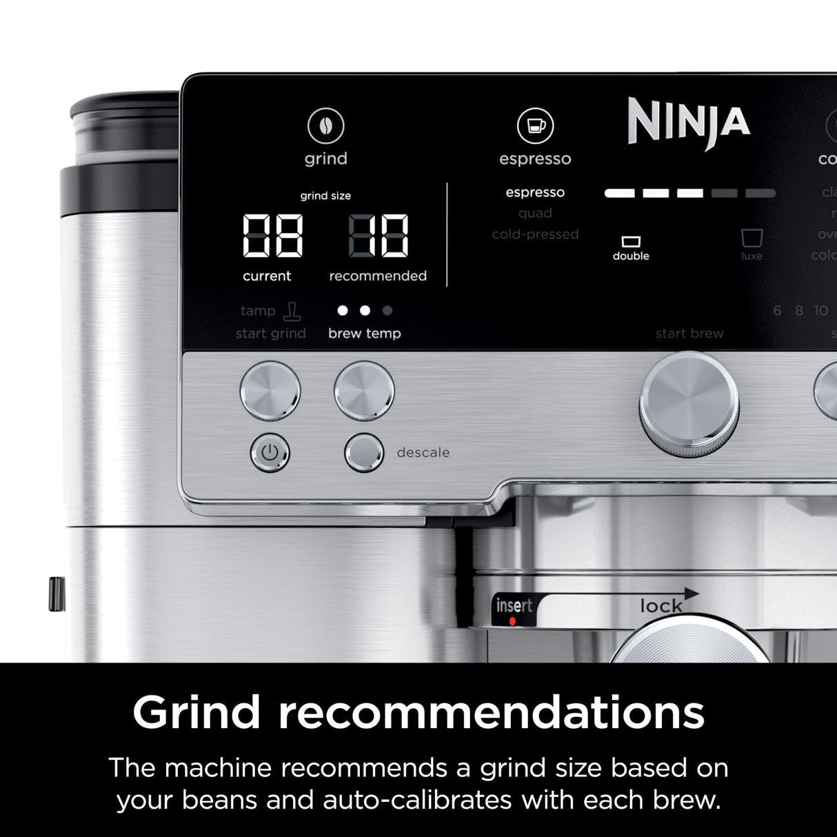Ninja Espresso Machine, Luxe Café Premier Series, Drip Coffee Maker and Rapid Cold Brew, Integrated Grinder, Assisted Tamper, Hands-Free Frother, for Cappuccinos and Lattes, Dairy or Non-Dairy, ES601 Ninja