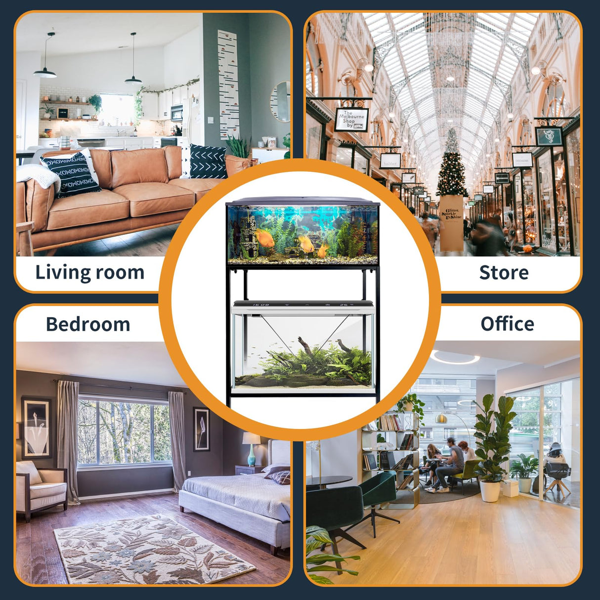 Fish Tank Stand: The Perfect 10 Gallon Metal Aquarium Stand Measuring 22.8" W x 10.6" D x 31.3" H to Fit Your Aquatic Display Needs. tongmo