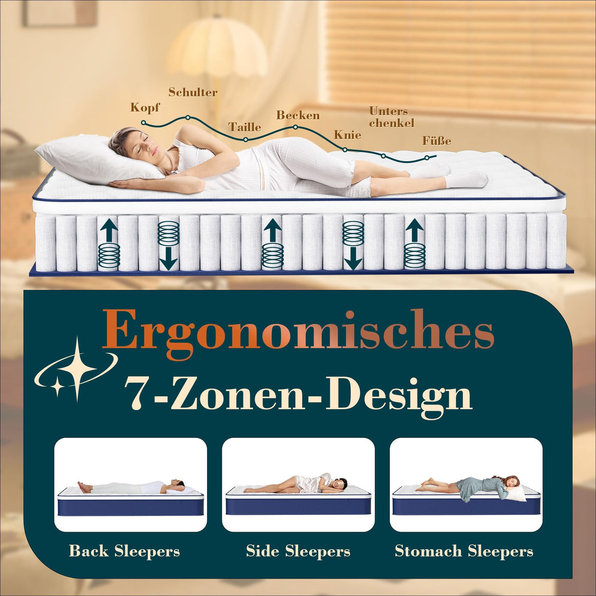 Queen Mattress - 12 inches Gel Memory Foam in a Box, Queen Size Mattress with Pocket Springs, Medium Soft, Pressure Relief & Motion Isolation, 100 Nights Trial, 60 * 80 Inch. Kesyup