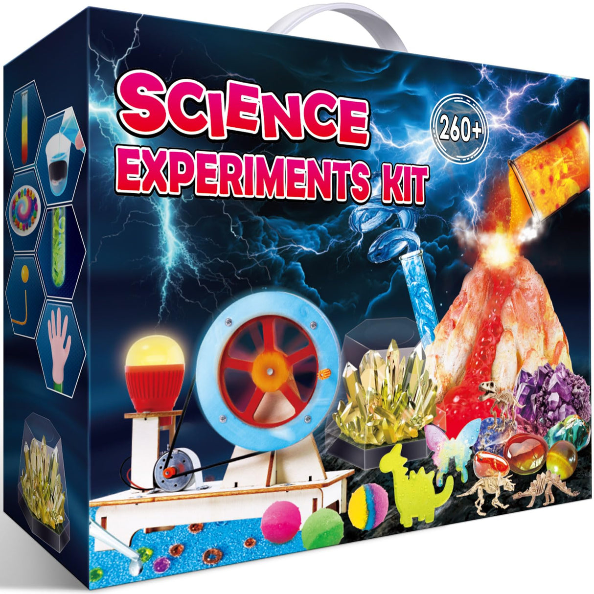 UNGLINGA 260+ Experiments Science Kits for Kids, S.T.E.M Science Projects, Chemistry Set, Christmas Birthday Toys Gifts Idea for Boys Girls, Dig Volcano Gemstones, Educational Scientist Set UNGLINGA