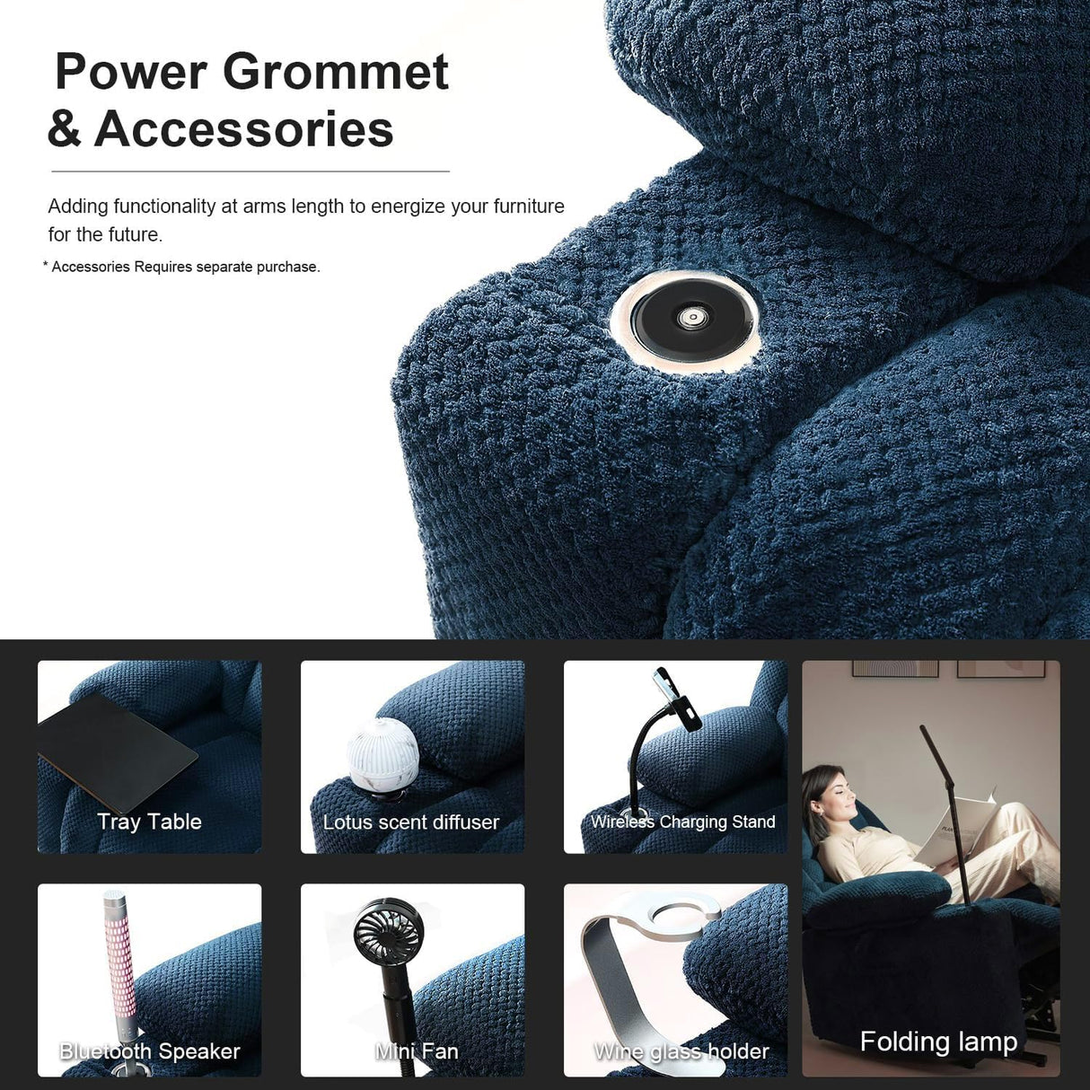 HOMYHOMEY Power Lift Recliner Chair for Living Room Elderly with Massage Recliners Footrest Cup Holder Oversized Electric Heated Reclining Single Sofa Chairs Storage (Cyan) HOMYHOMEY