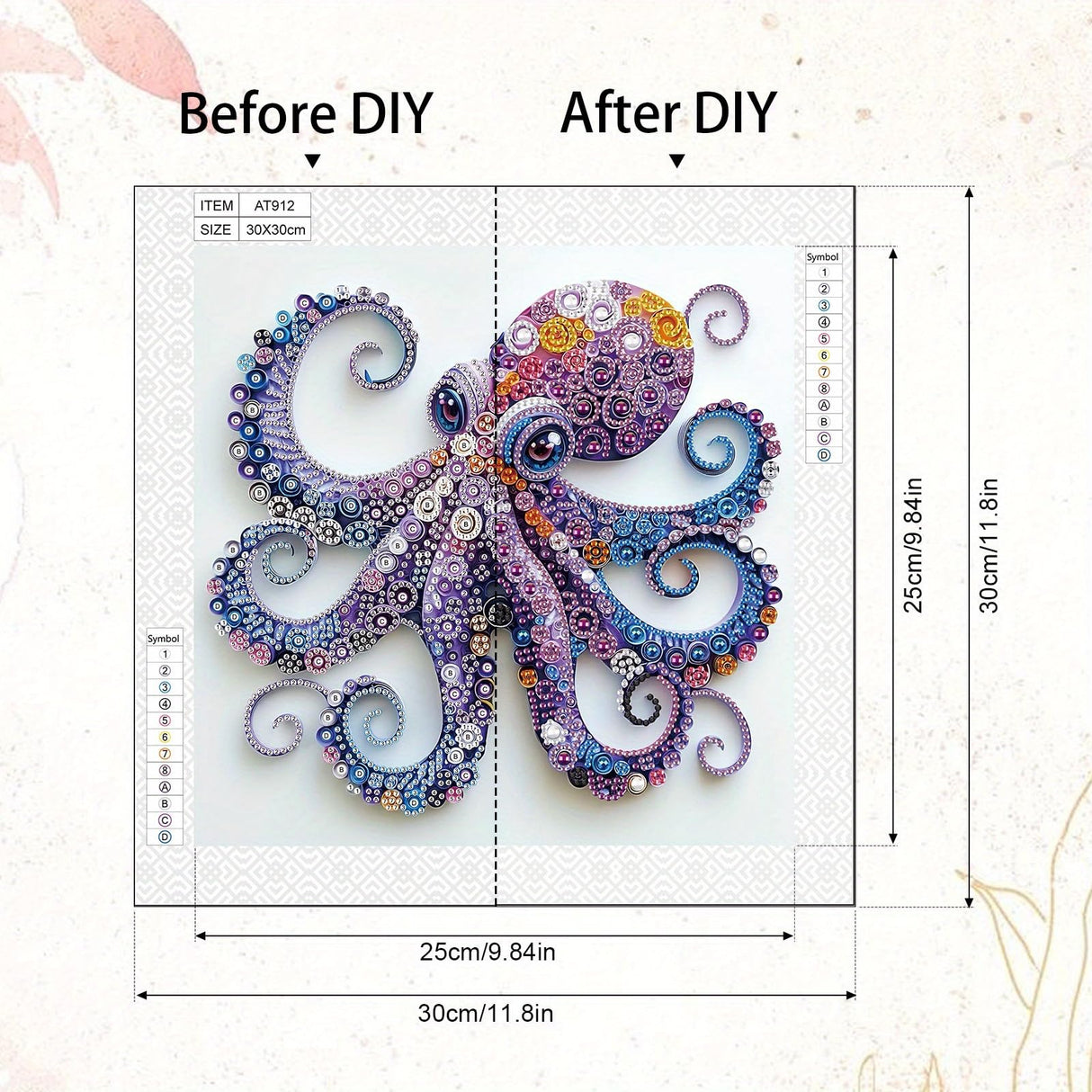 MVVMTOP Diamond Art Painting Kit, 5D DIY Octopus, Special Shape Crystal Artificial Diamond Partial Mosaic Handicraft for Beginners, Wall Decor Art for Bedroom, Office, Living Room, Christmas Gift MVVMTOP