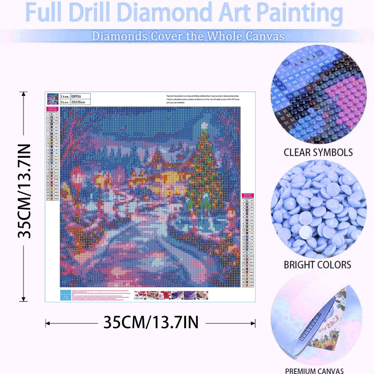 Christmas Diamond Art Kits for Adults-Winter Landscape 5D Diamond Painting Kits for Adults Beginners,DIY Full Drill Diamonds Painting Christmas Gem Art Kits for Gift and Home Decoration(14x14 inch) Arttoplus