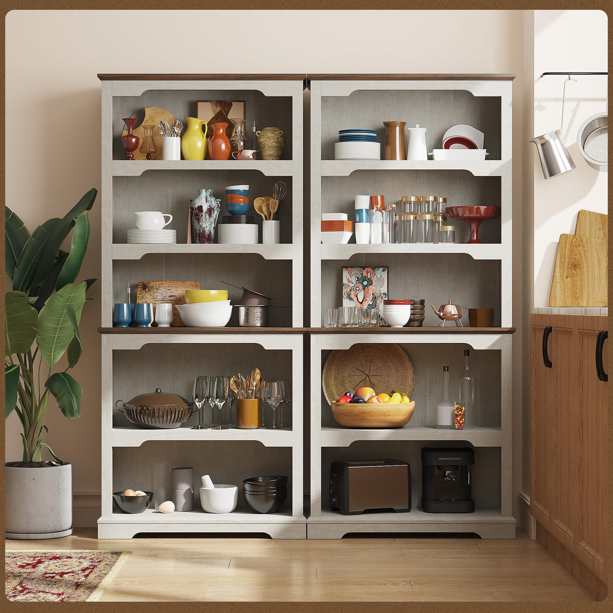 TRONLEE Tall Bookcase, 70 inch Height, 5-Tier Open Storage Shelf, 31.5 in Wide Standing Bookshelves for Home, Office, Bedroom, School, Library, 31.5W * 11.81D *70H (White Espresso, Open Storage) TRONLEE