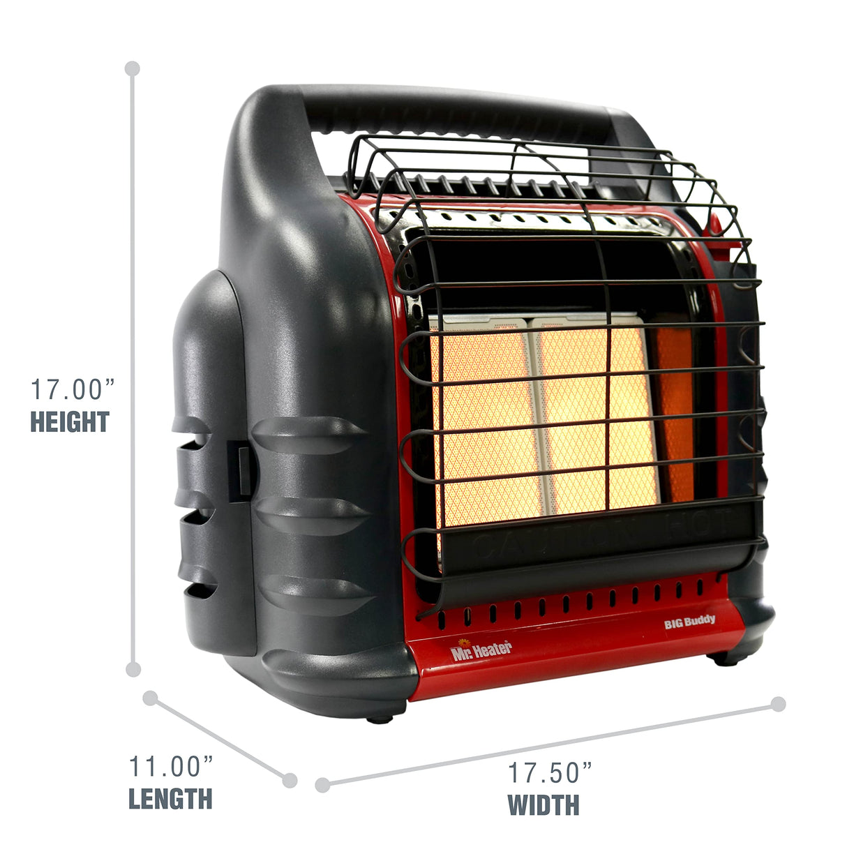 Mr Heater 4000 to 18000 BTU 3 Setting Portable LP Gas Heater Unit with Dual Tank Connection for Indoor and Outdoor Use, Black/Red Mr. Heater