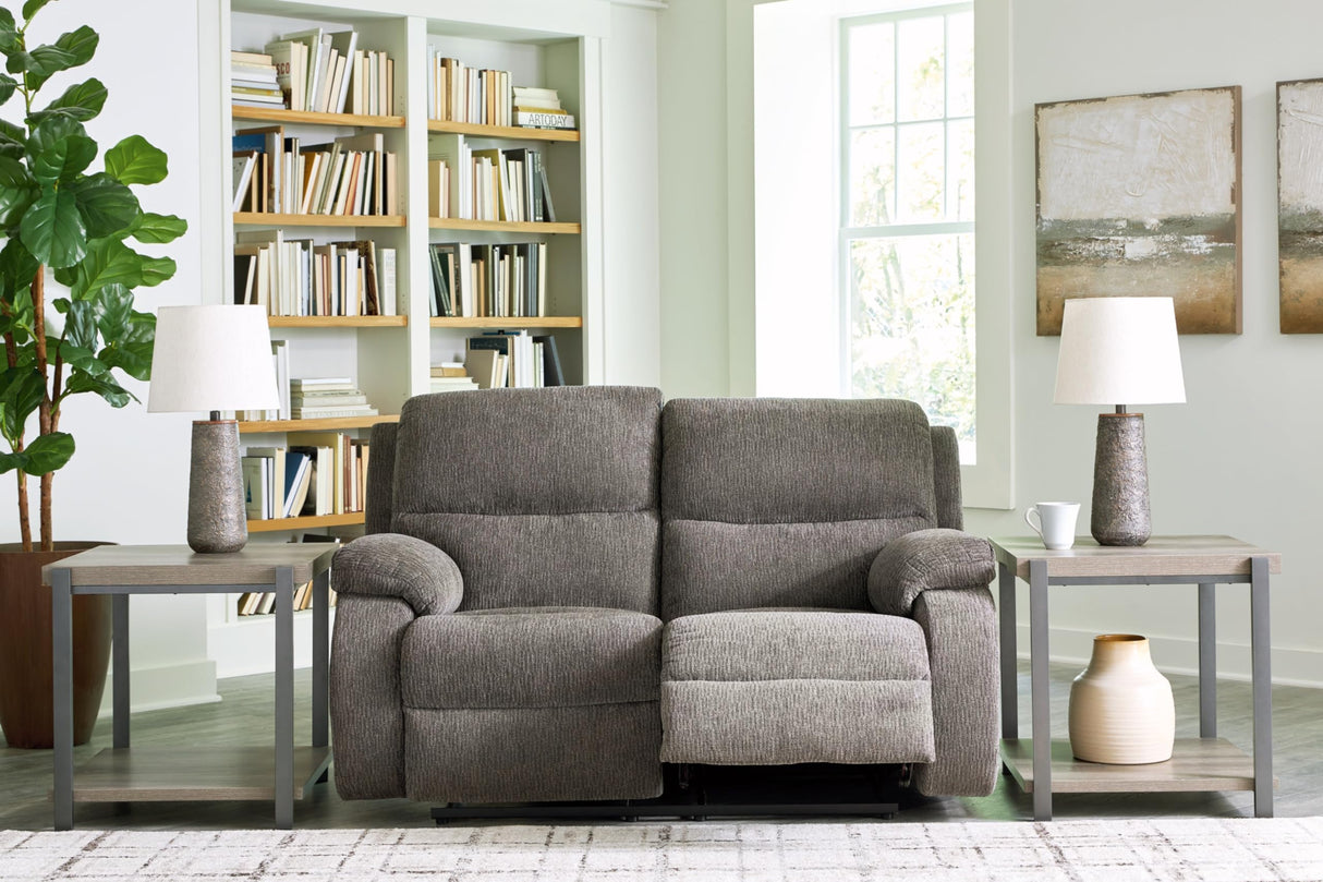 Signature Design by Ashley Scranto Contemporary Manual Reclining Loveseat, Gray Signature Design by Ashley