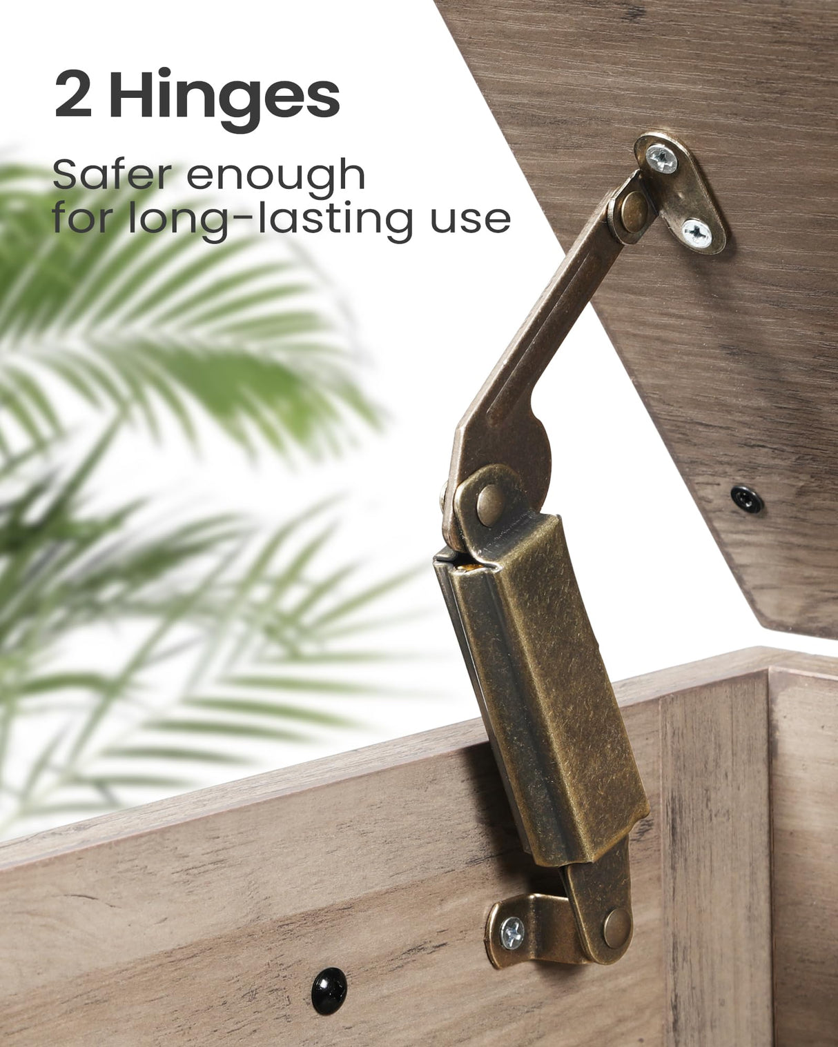 Hzuaneri 39.4" Storage Chest, Lift-Top Storage Trunk with 2 Safety Hinges, Wooden Bench Box Chest Organizer for Bedroom, Entryway, Living Room, Greige SB04505X Hzuaneri