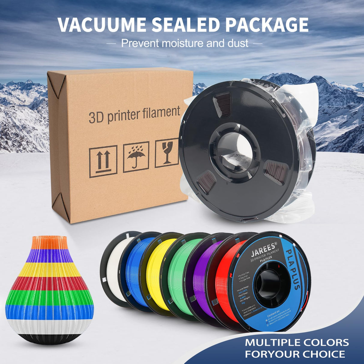 JAREES PLA Filament 1.75mm Ruby Red 1KG, Clog-Free 3D Printer Filament Dimensional Accuracy +/- 0.02mm, High Speed Printing 1kg Spool(2.2lbs) 3D Printing Filament Fits for Most FDM 3D Printers JAREES