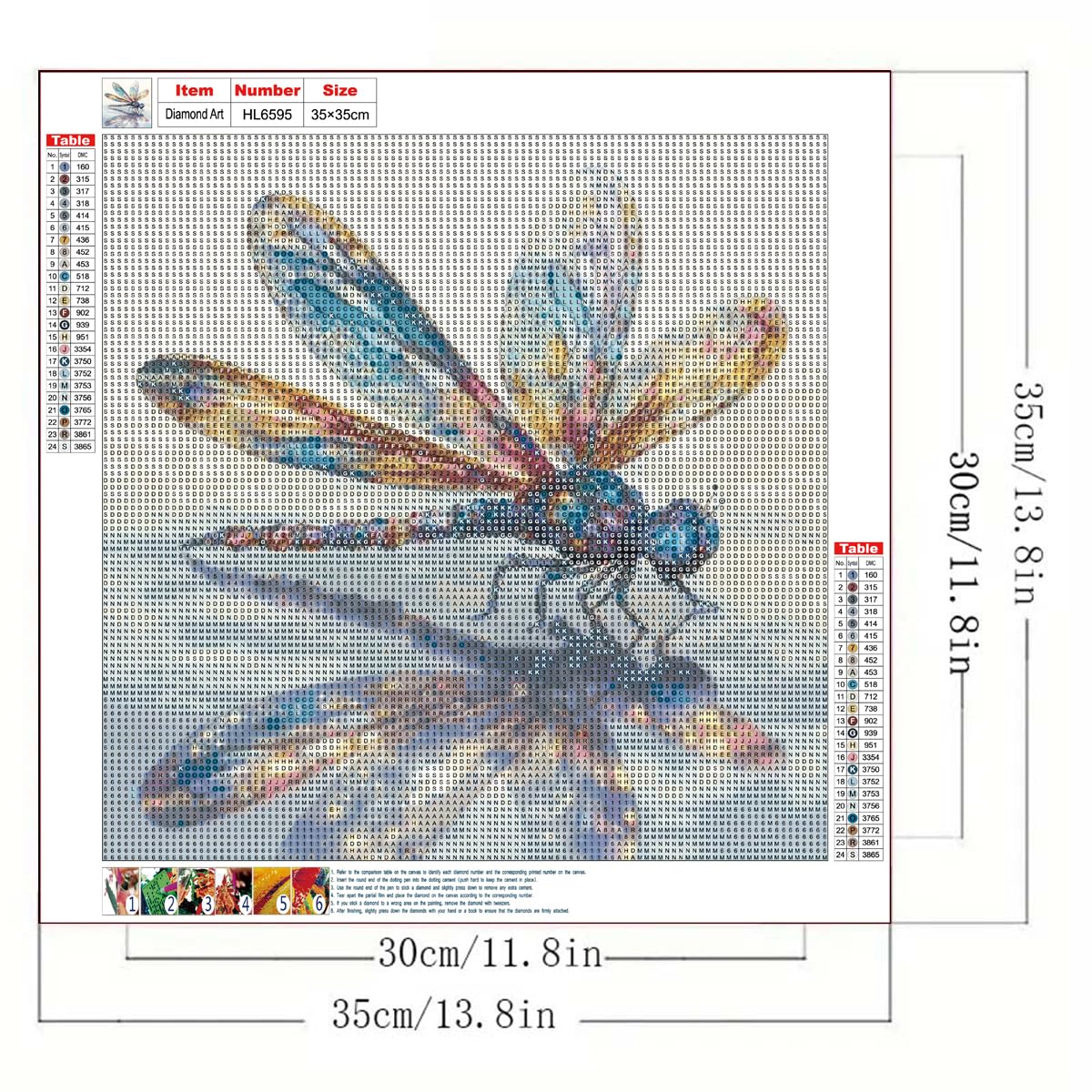 Dragonfly Diamond Art Kits for Adults,Funny Insects 5D Diamond Painting Kits for Beginner,DIY Round Full Drill Diamond Dots with Gem Art Kits Home Wall Decor 13.8 x 13.8 inch GEMFAMILY