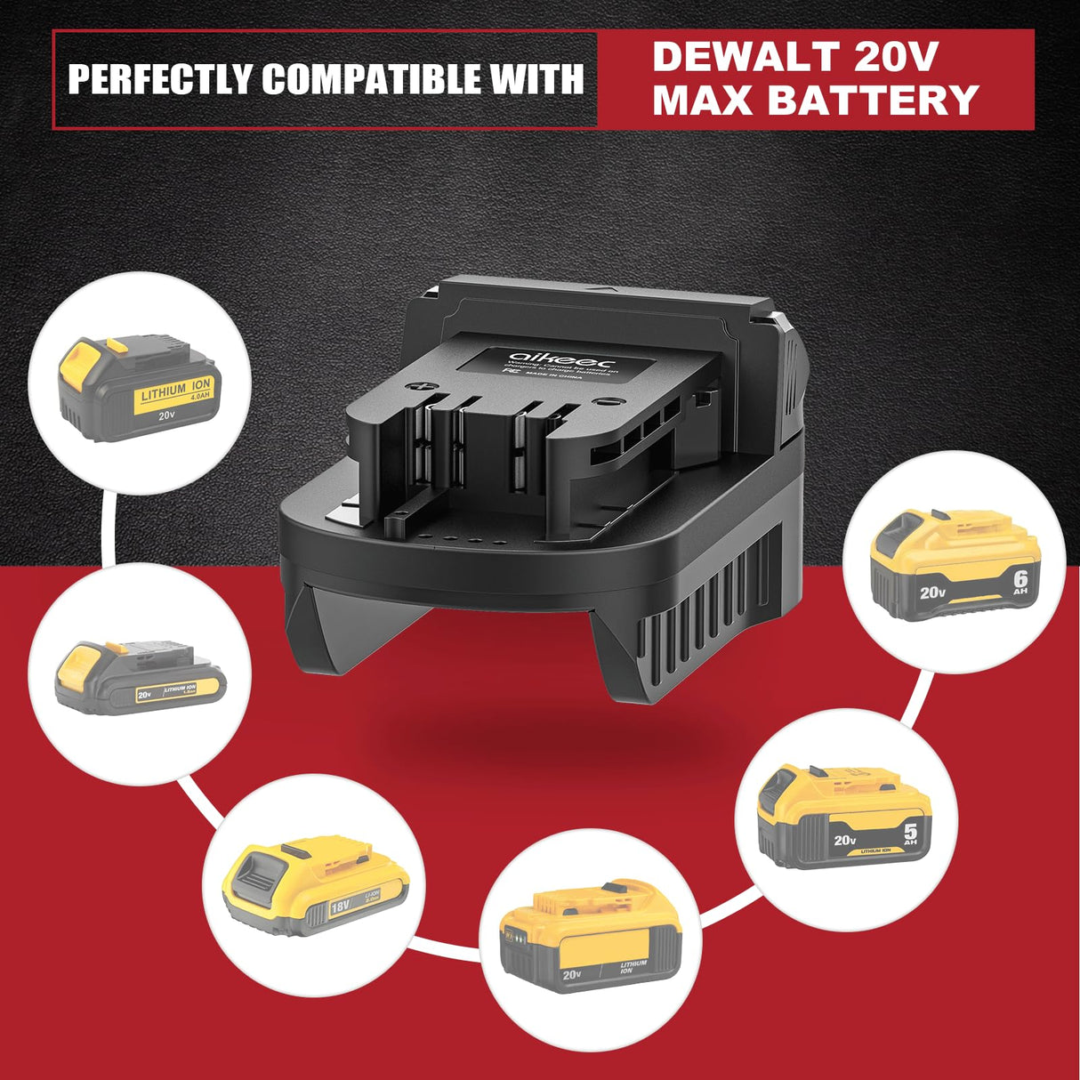 Adapter for DeWalt to Milwaukee Battery, Aikeec Battery Adapter for DeWalt 18 20V Lithium Battery Convert to for Milwaukee 18V M18 Battery Use for Milwaukee M18 Cordless Power Tool (Adapter only) aikeec