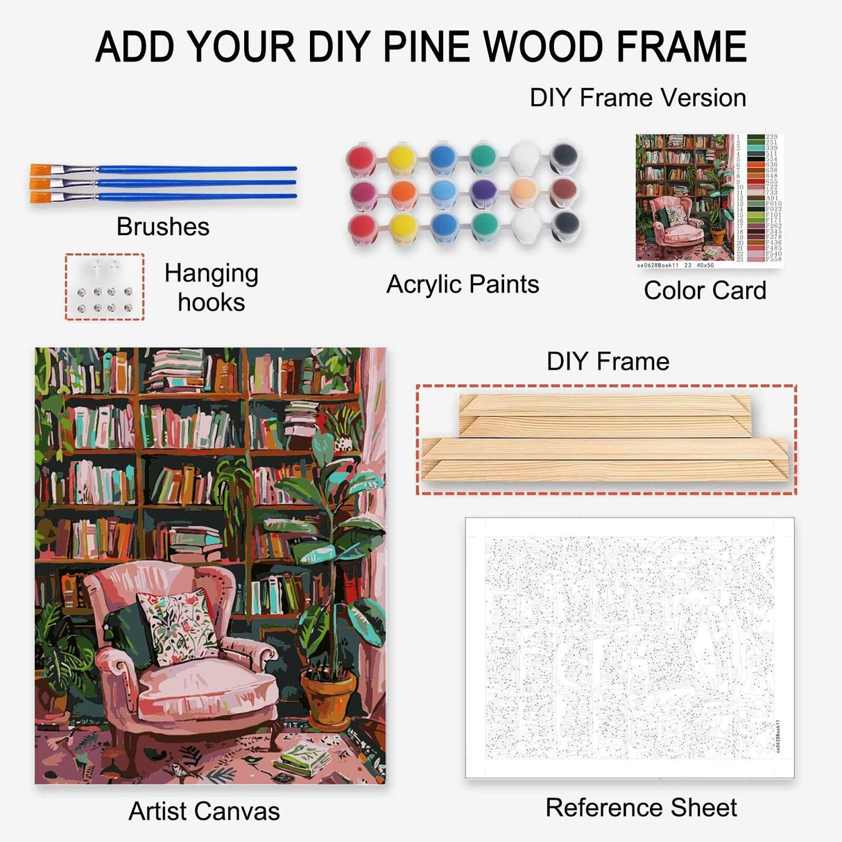 Aihonmin Cute Elephant Paint by Numbers Kits with Brushes and Acrylic Pigment Sunflower Painting for Adults Beginner Rustic Style Pictures Craft Home Decor 16''x20''(DIY Framed) Aihonmin